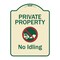 Signmission Designer Series-Private Property No Idling With Graphic, 24" H, TG-1824-9775 A-DES-TG-1824-9775 - alternate 1